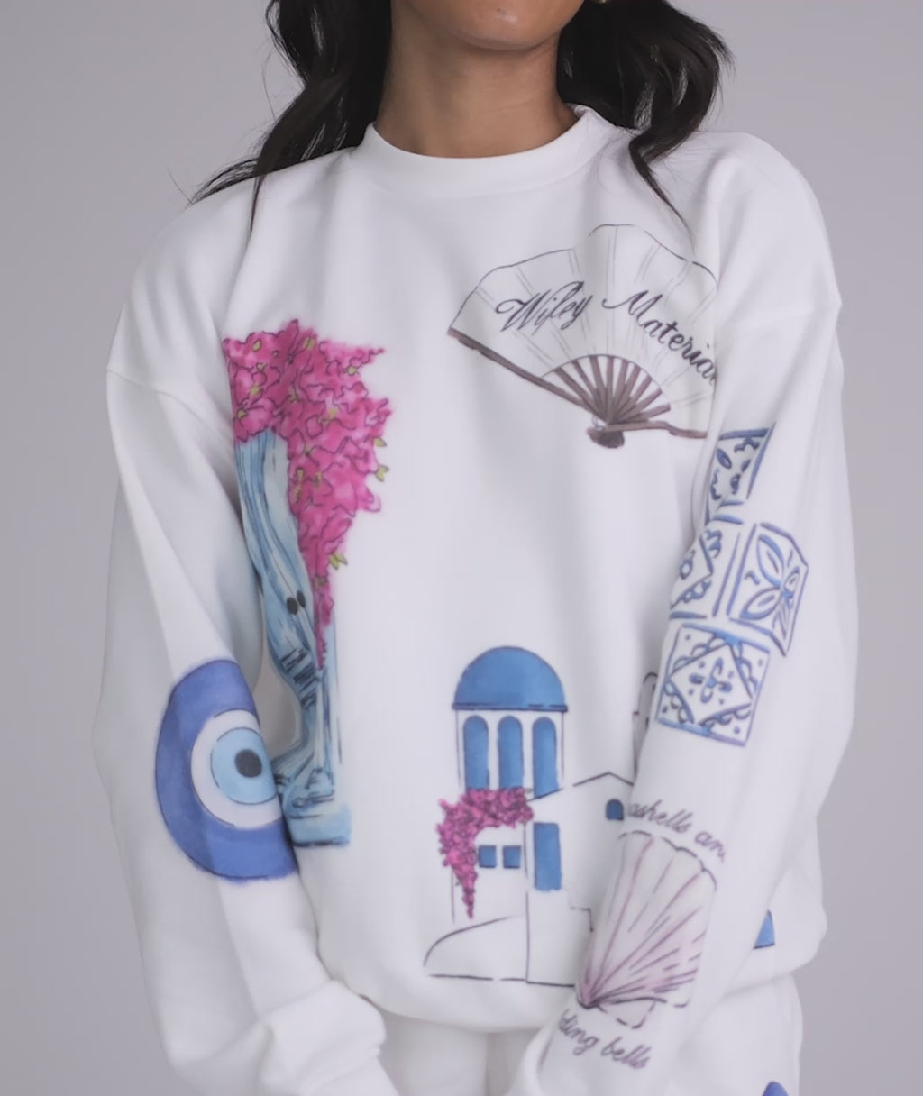 Greece honeymoon sweatshirt for bride – travel airport outfit